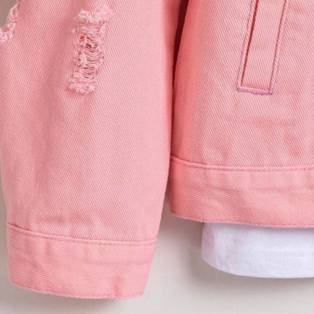 Pink Mens Denim Jacket - Picture 6 of 7